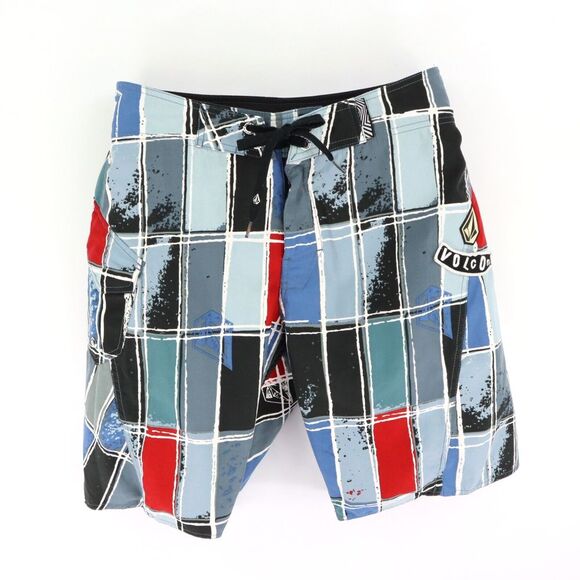 Volcom Board Shorts‎ Mens Size 32 Multicolor Geometric Pocket Drawstring - Picture 1 of 6